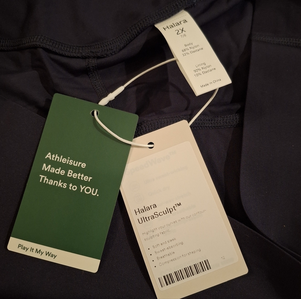 NWT HALARA Leggings 2XL 20W-22W Butt Lifting Shaping Pockets Mood Indigo Blue - Picture 7 of 9